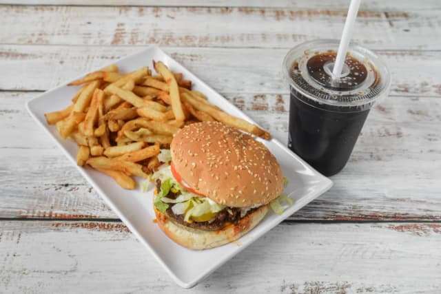Fat Boy combo with fries and drink at Junior's