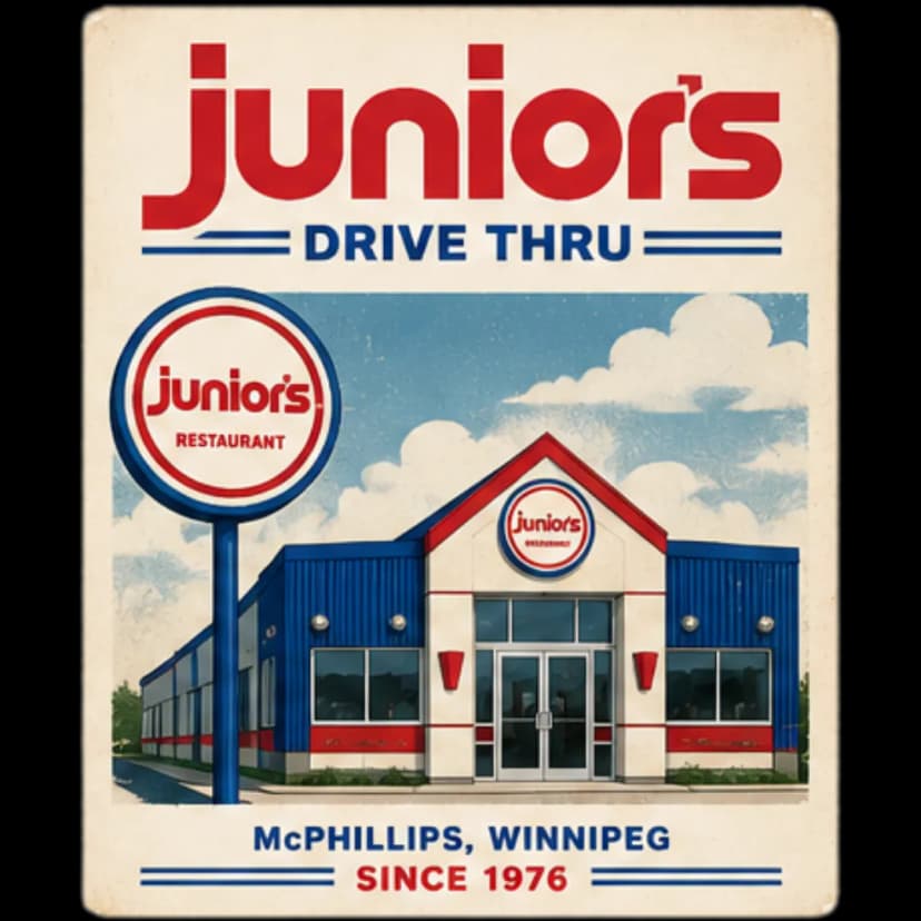 Junior's Restaurant vintage poster