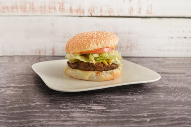 Spicy Boy burger with jalapeños at Junior's